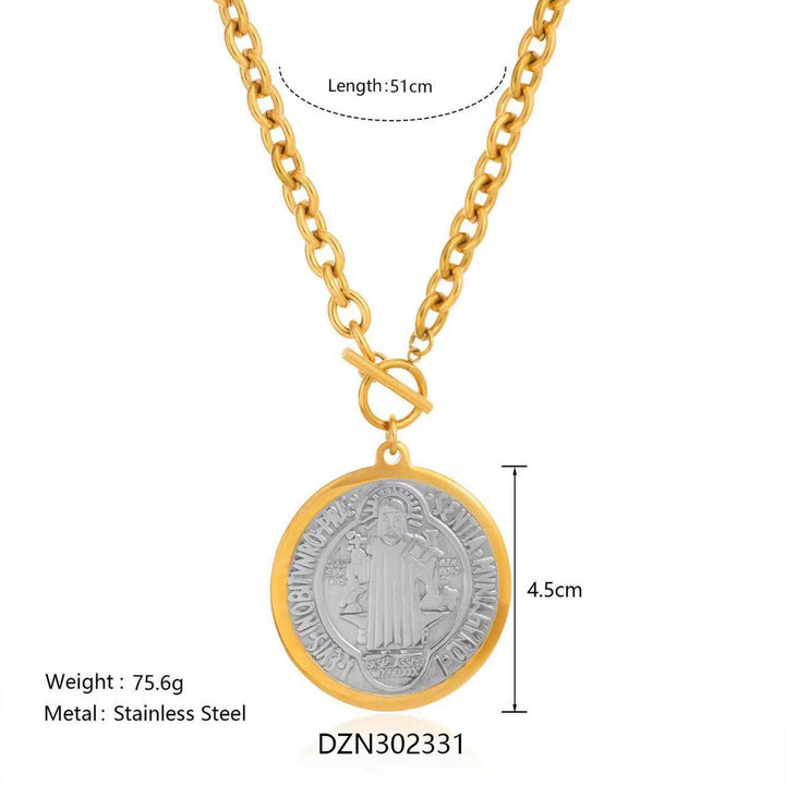 Christianartworkshop Collier médaille Saint Benoît à deux styles : une dévotion inébranlable au quotidien - image 6