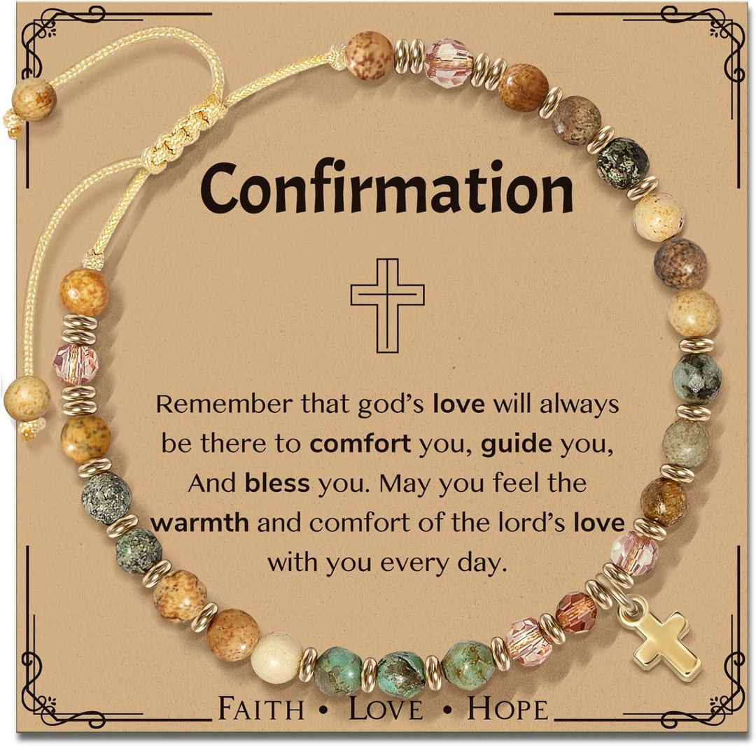 Bracelet en pierre naturelle et croix avec carte biblique de Christianartworkshop : Une tendre dévotion pour les moments précieux - image 11
