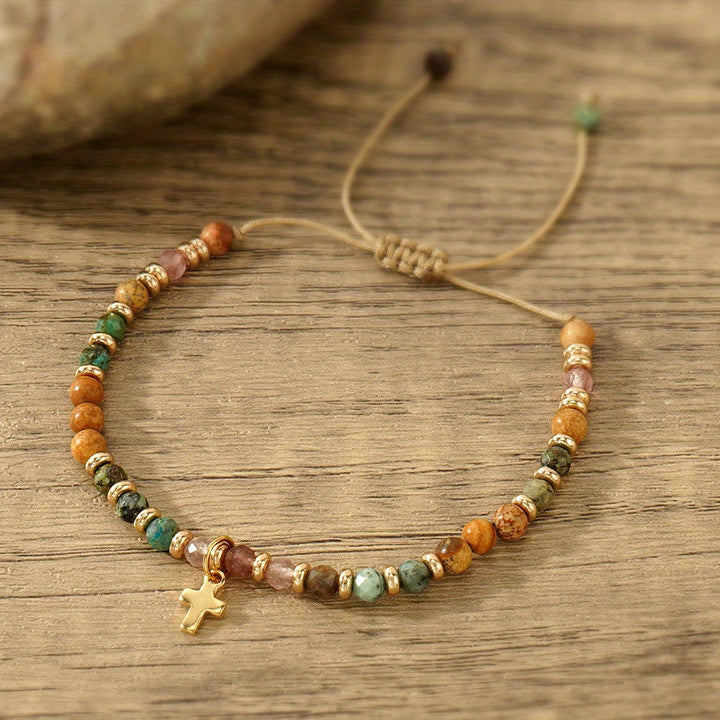 Bracelet en pierre naturelle et croix avec carte biblique de Christianartworkshop : Une tendre dévotion pour les moments précieux - image 4