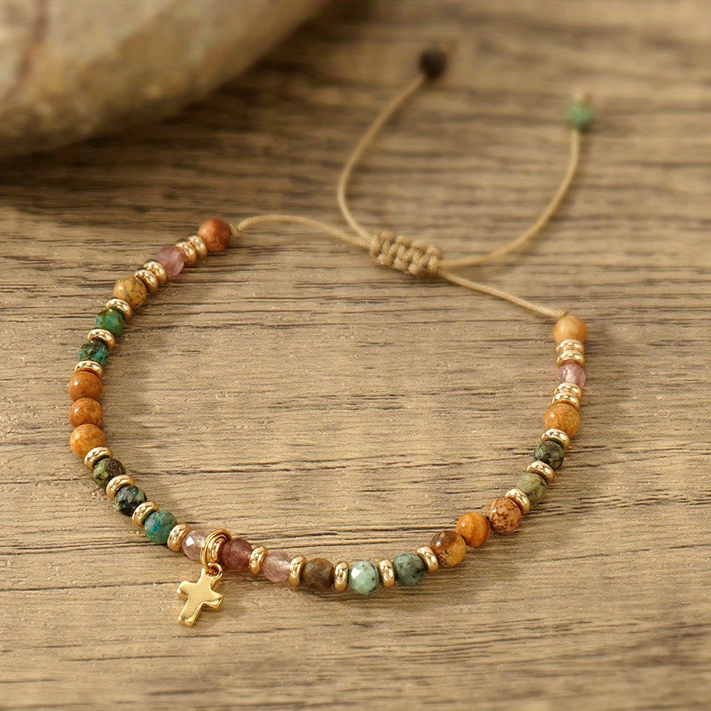Bracelet en pierre naturelle et croix avec carte biblique de Christianartworkshop : Une tendre dévotion pour les moments précieux - image 4