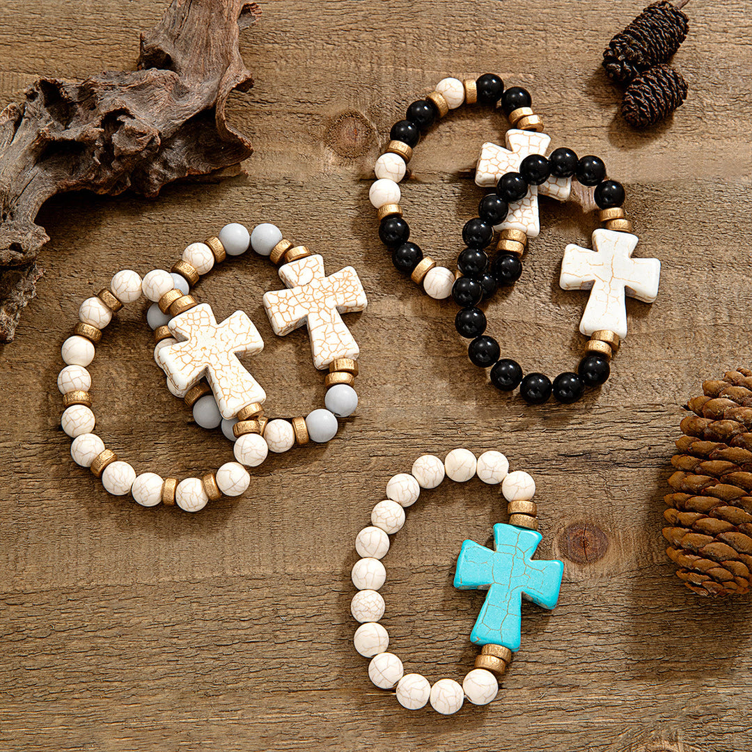 Christianartworkshop Bracelet croix texturé multi-styles : un symbole de dévotion audacieuse à porter au quotidien - image 1