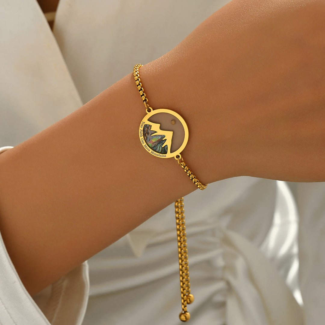 Bracelet Christianartworkshop bicolore graine de moutarde et montagne : une foi inébranlable à porter au quotidien - Doré - image 0