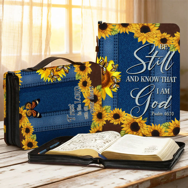 Christianartworkshop Psaume 46:10 Couverture de Bible Tournesol : Un rappel paisible de confiance et de fidélité - 2XL - Standard (sans personnalisation) - image 0