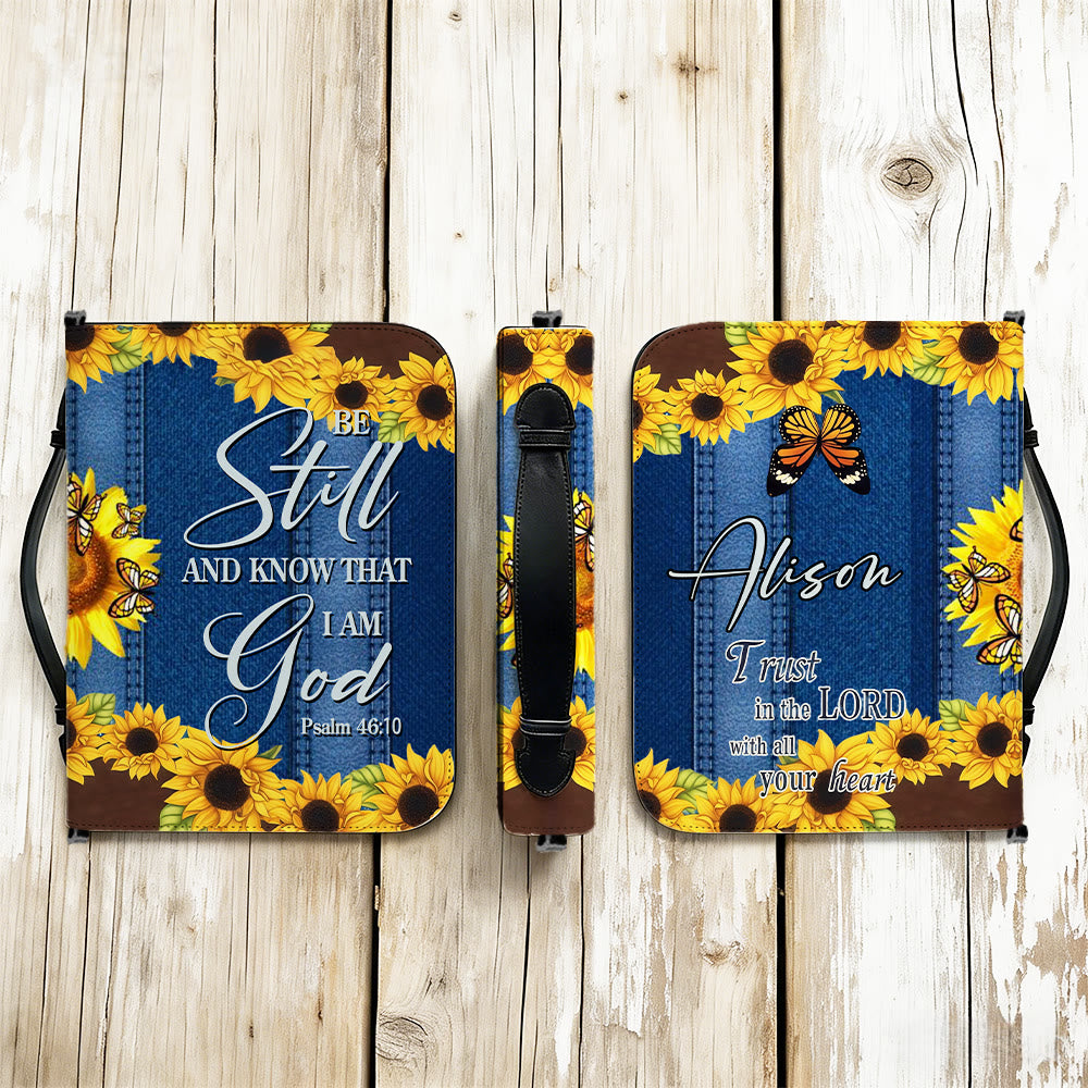 Christianartworkshop Psaume 46:10 Couverture de Bible Tournesol : Un rappel paisible de confiance et de fidélité - image 9