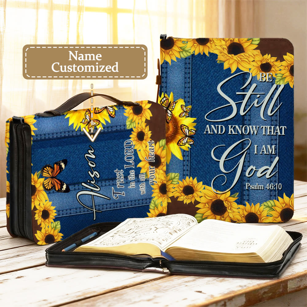 Christianartworkshop Psaume 46:10 Couverture de Bible Tournesol : Un rappel paisible de confiance et de fidélité - 2XL - Nom personnalisé - image 11