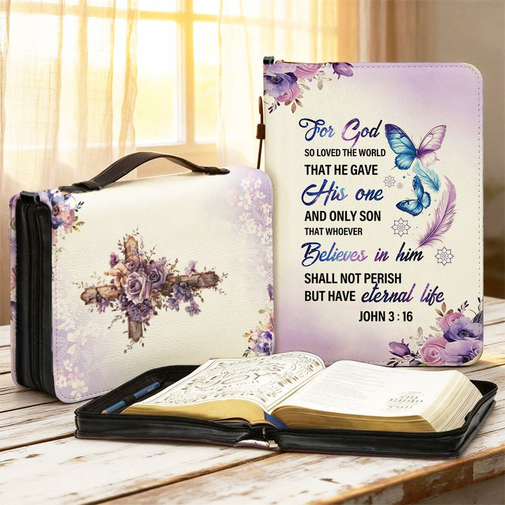 Christianartworkshop Jean 3:16 Couverture de la Bible avec croix : Un amour tendre pour sa Parole - 2XL - Standard (sans personnalisation) - image 0