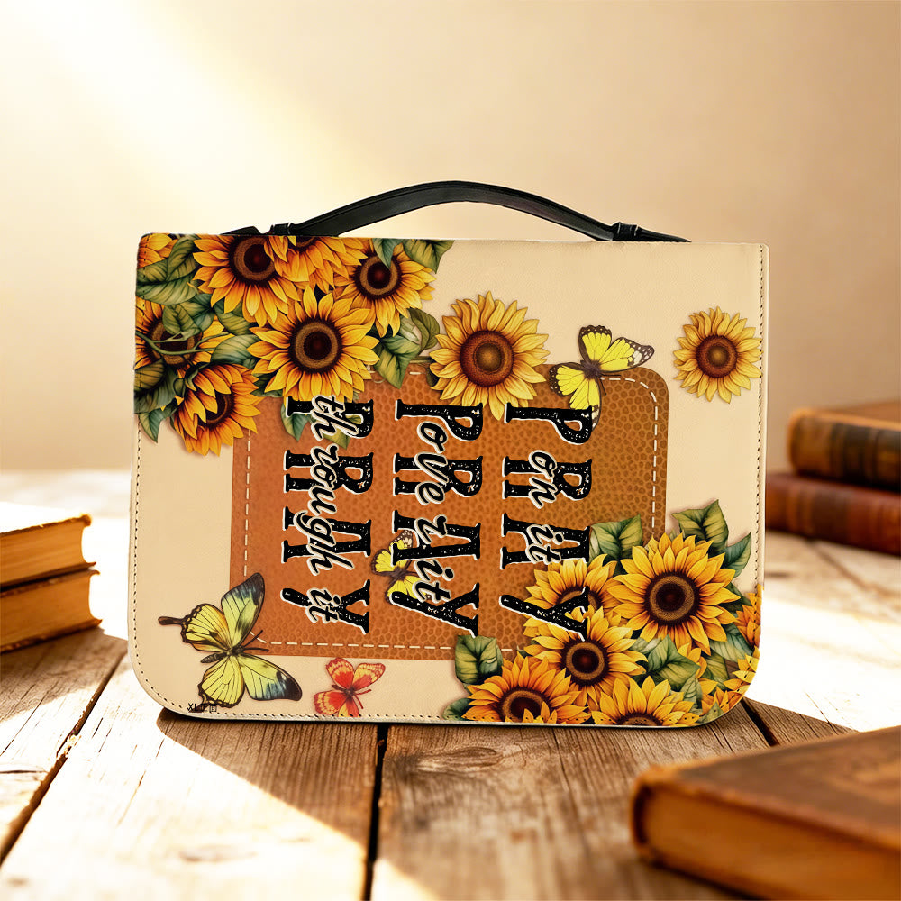 Christianartworkshop Couverture de la Bible Tournesol « Priez à travers tout cela » : Une foi persévérante en sa Parole - image 6