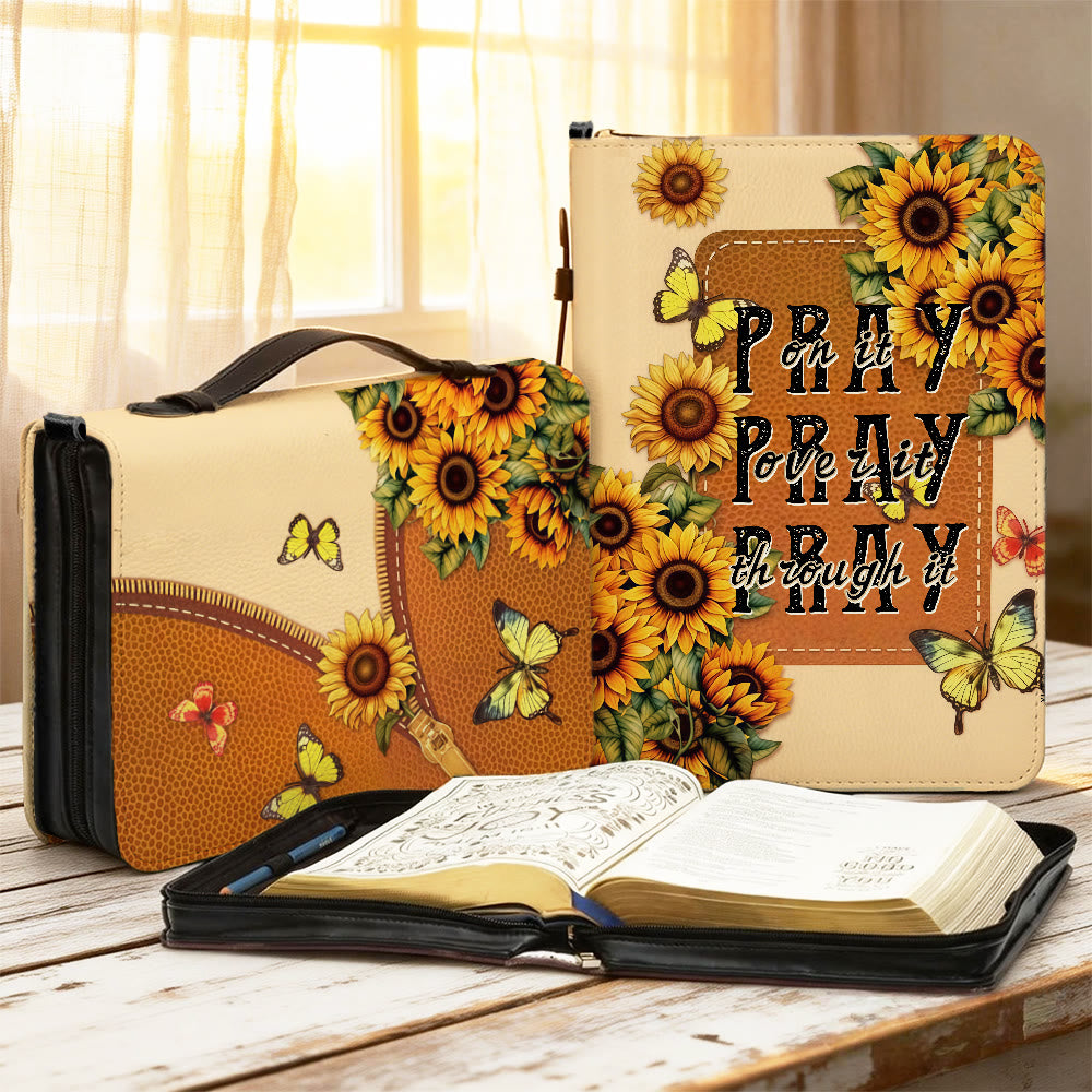Christianartworkshop Couverture de la Bible Tournesol « Priez à travers tout cela » : Une foi persévérante en sa Parole - 2XL - Standard (sans personnalisation) - image 0