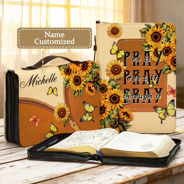 Christianartworkshop Couverture de la Bible Tournesol « Priez à travers tout cela » : Une foi persévérante en sa Parole - 2XL - Nom personnalisé - image 11
