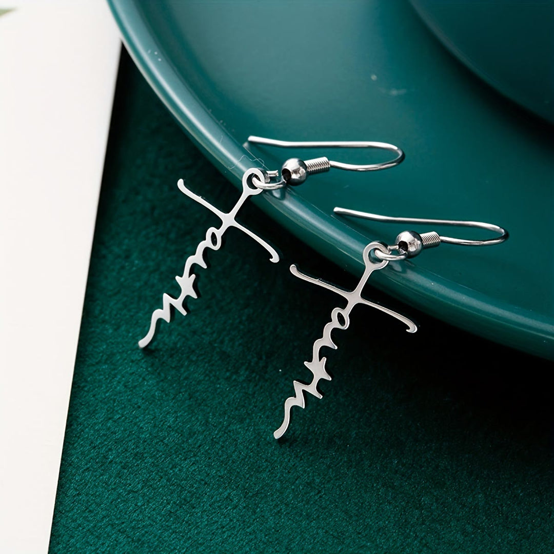 Boucles d'oreilles Croix et Grâce de Christianartworkshop : Une foi délicate à porter au quotidien - Croix de la foi - Argent - image 11