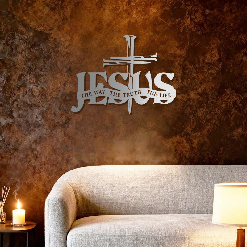 Christianartworkshop Décoration murale en métal représentant Jésus fidèle et une croix - image 24