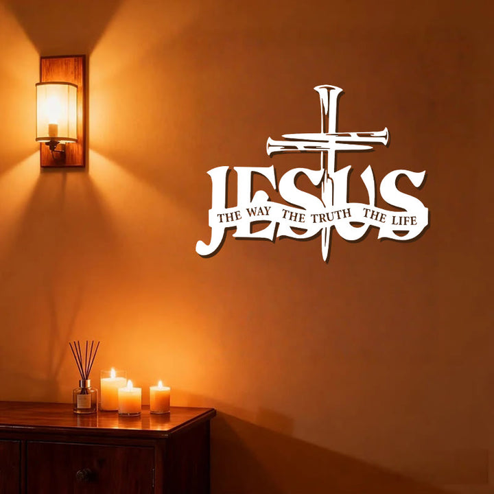 Christianartworkshop Décoration murale en métal représentant Jésus fidèle et une croix - image 31