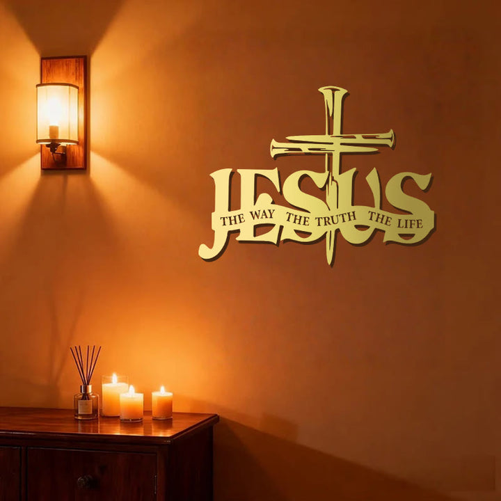 Christianartworkshop Décoration murale en métal représentant Jésus fidèle et une croix - image 16