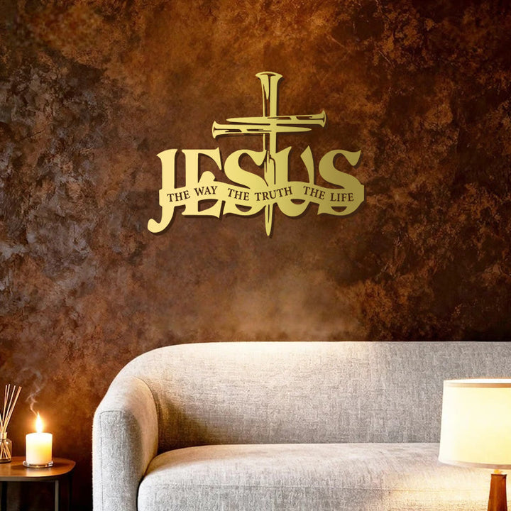 Christianartworkshop Décoration murale en métal représentant Jésus fidèle et une croix - image 15