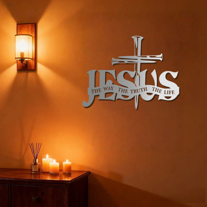 Christianartworkshop Décoration murale en métal représentant Jésus fidèle et une croix - image 23