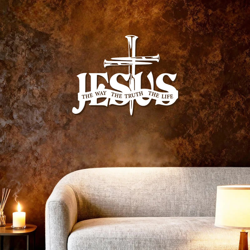 Christianartworkshop Décoration murale en métal représentant Jésus fidèle et une croix - image 32
