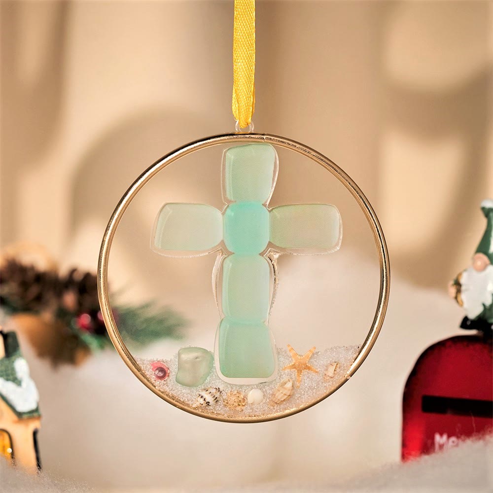 Christianartworkshop Ornements de la série Seaglass Faith : Dévotion côtière et récits sacrés - Croix - image 1