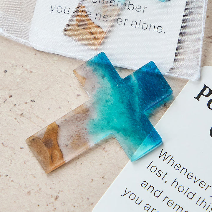 Christianartworkshop Croix de poche en acrylique motif plage : un doux espoir pour le quotidien - image 3