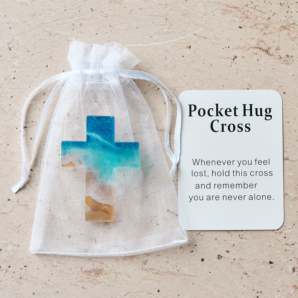 Christianartworkshop Croix de poche en acrylique motif plage : un doux espoir pour le quotidien - image 8