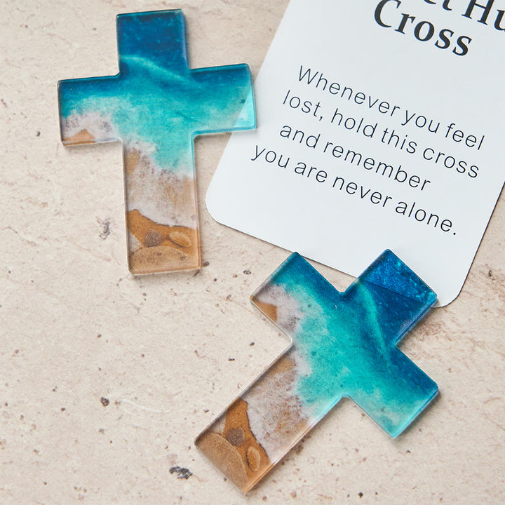 Christianartworkshop Croix de poche en acrylique motif plage : un doux espoir pour le quotidien - image 4