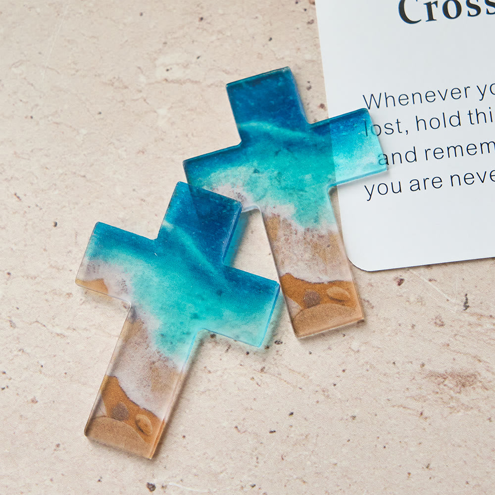 Christianartworkshop Croix de poche en acrylique motif plage : un doux espoir pour le quotidien - image 6