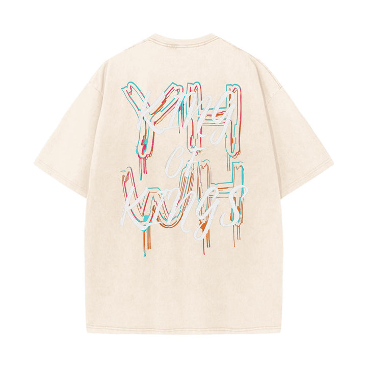 T-shirt unisexe délavé Christianartworkshop King Of Kings - Beige - 4XL - image 2