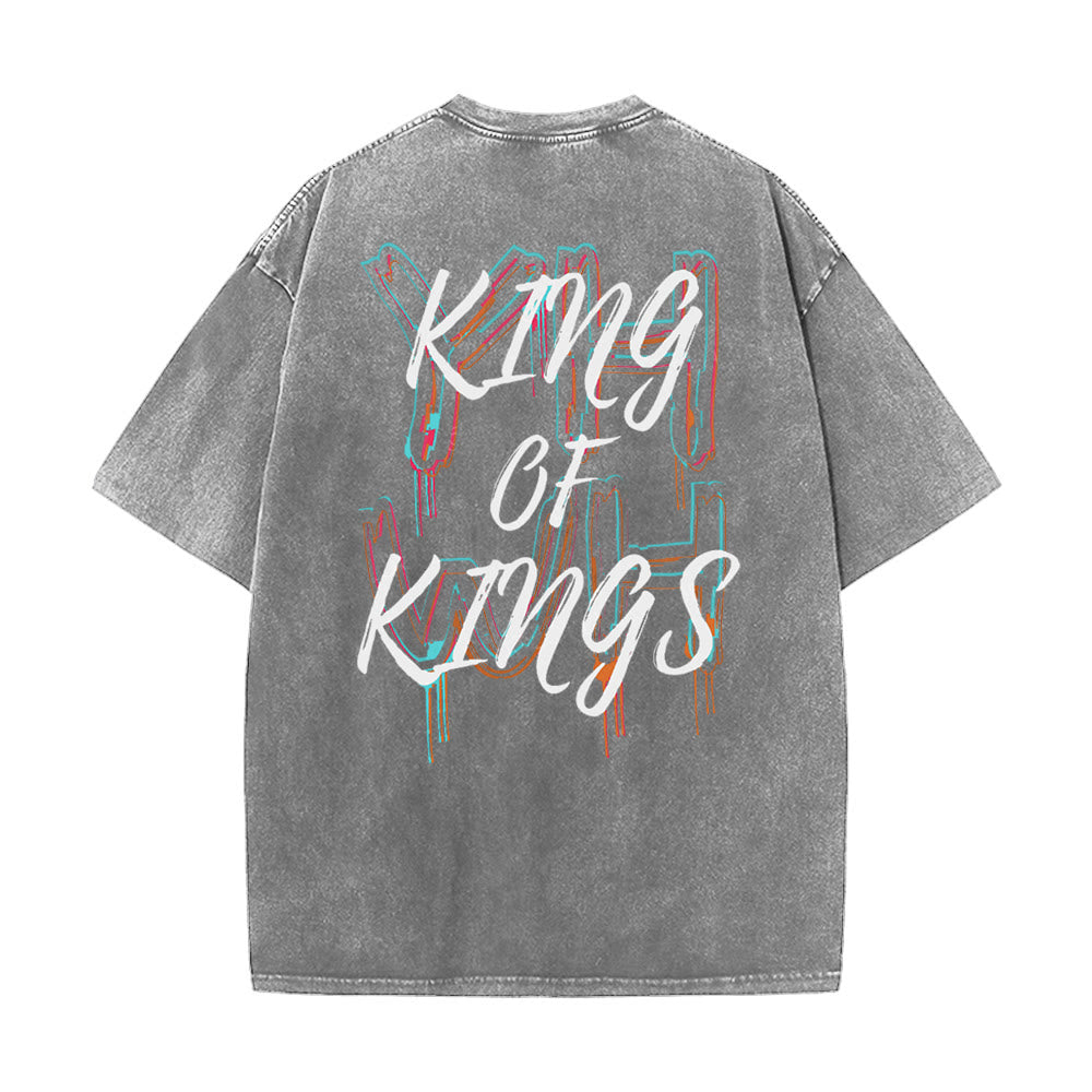 T-shirt unisexe délavé Christianartworkshop King Of Kings - Gris - 4XL - image 14