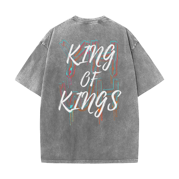T-shirt unisexe délavé Christianartworkshop King Of Kings - Gris - 4XL - image 14