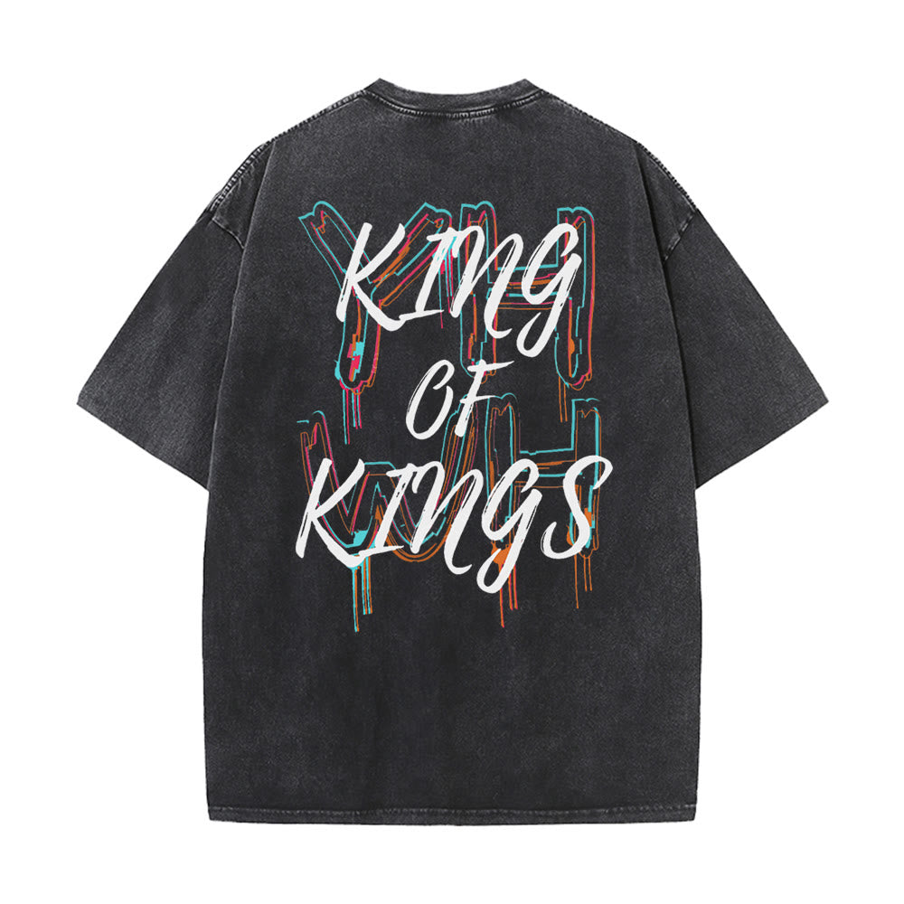 T-shirt unisexe délavé Christianartworkshop King Of Kings - Noir - 4XL - image 0