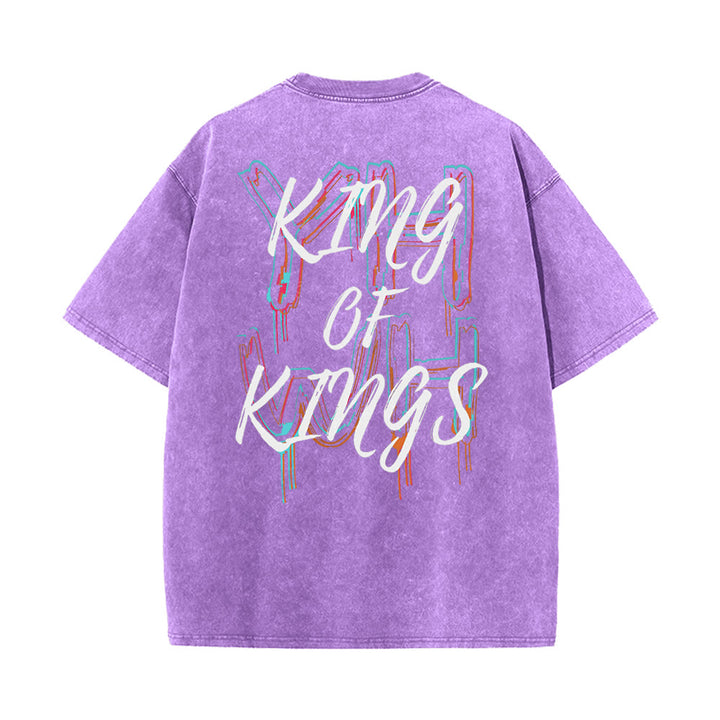 T-shirt unisexe délavé Christianartworkshop King Of Kings - Violet - 4XL - image 8