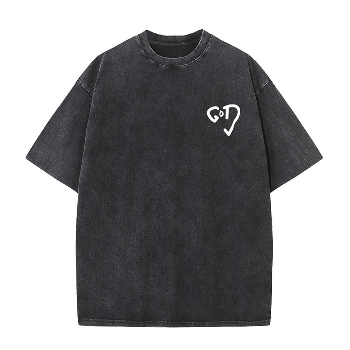 T-shirt unisexe délavé Christianartworkshop God Heart - image 5