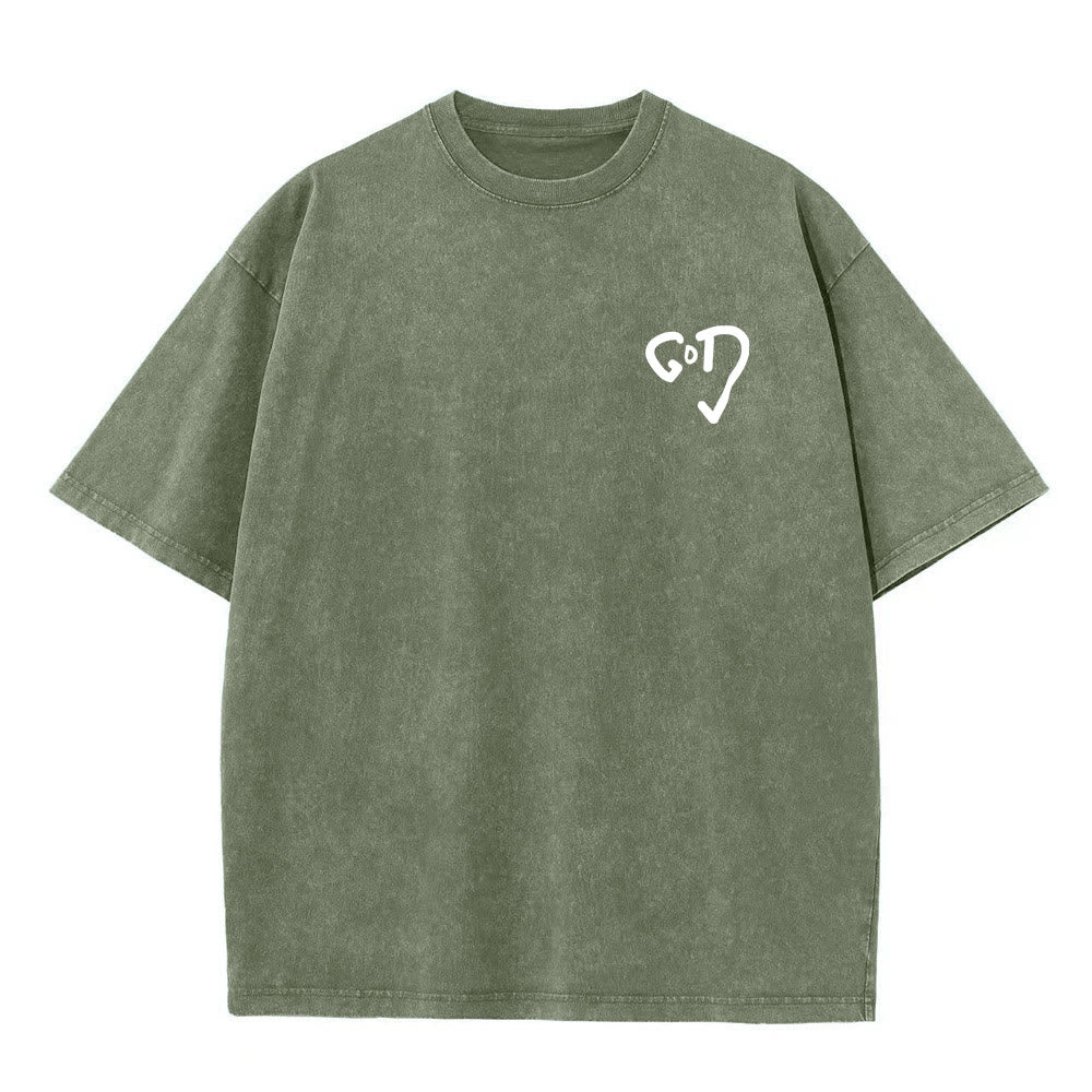 T-shirt unisexe délavé Christianartworkshop God Heart - image 13