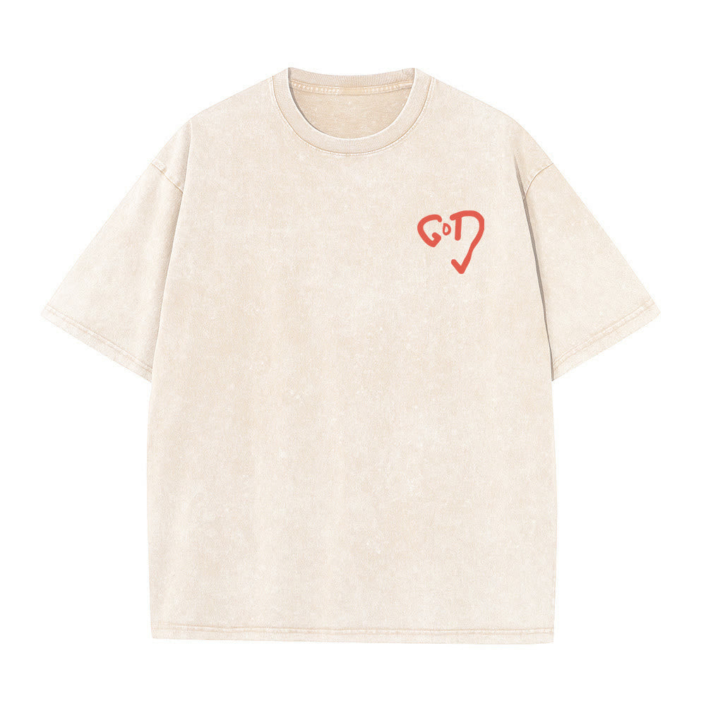 T-shirt unisexe délavé Christianartworkshop God Heart - image 3