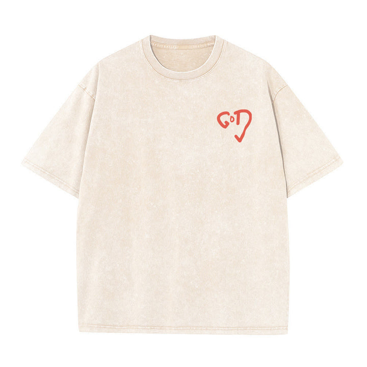 T-shirt unisexe délavé Christianartworkshop God Heart - image 3