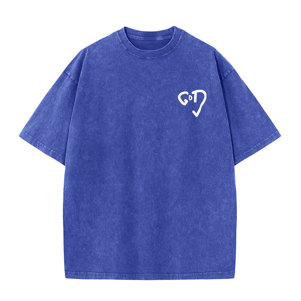 T-shirt unisexe délavé Christianartworkshop God Heart - image 7