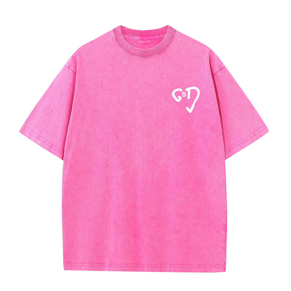 T-shirt unisexe délavé Christianartworkshop God Heart - image 9