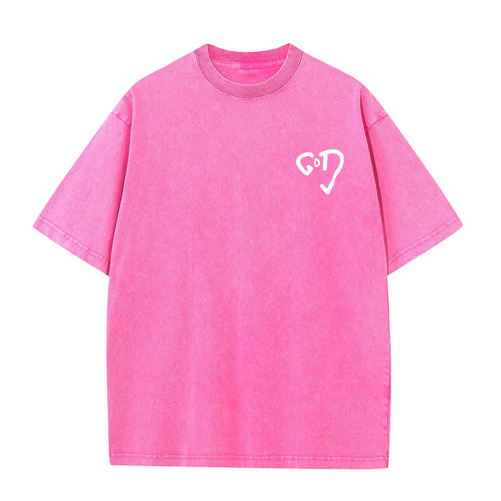 T-shirt unisexe délavé Christianartworkshop God Heart - image 9