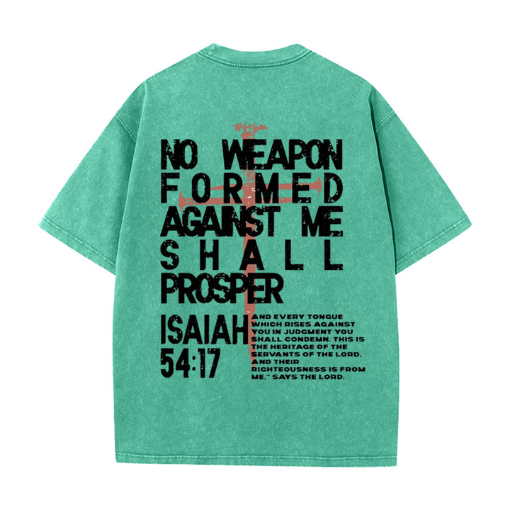 T-shirt unisexe délavé Christianartworkshop « Aucune arme n'est forgée contre moi » - Vert - 5XL - image 13