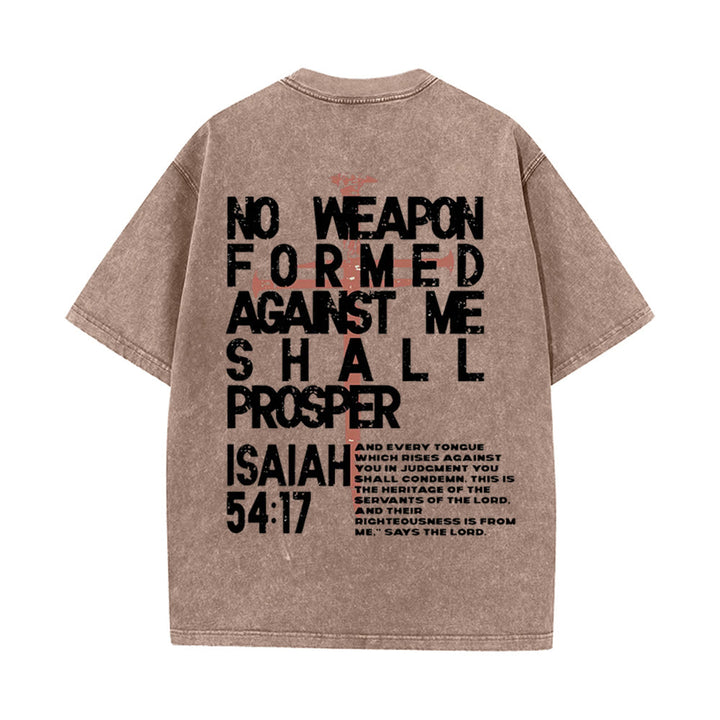 T-shirt unisexe délavé Christianartworkshop « Aucune arme n'est forgée contre moi » - Brun - 5XL - image 7