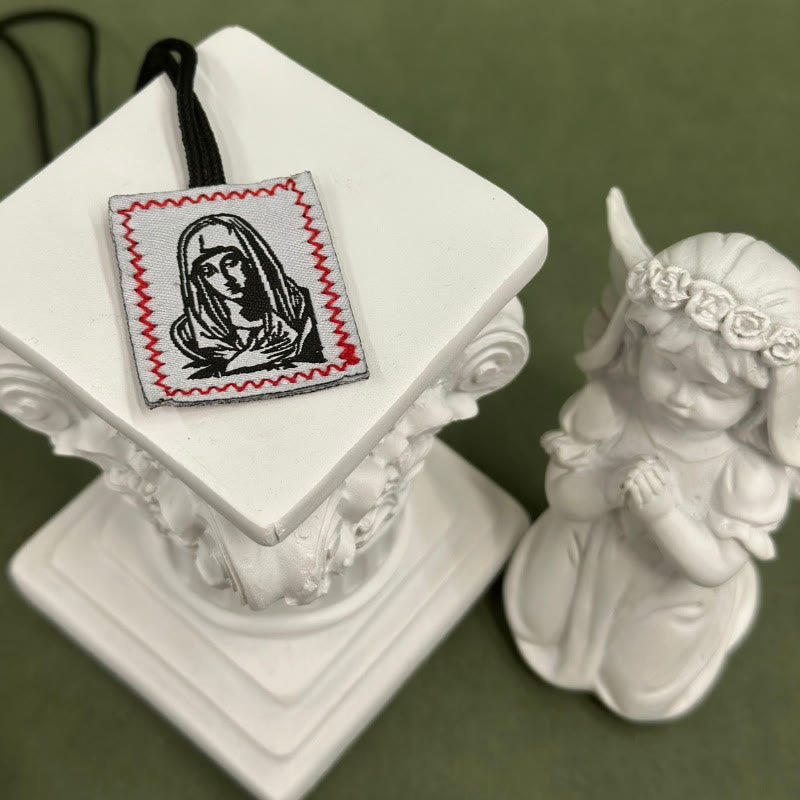 Atelier d'art chrétien Scapulaire de Jésus et de Notre-Dame : Tendre rappel de sa sollicitude - D - image 4