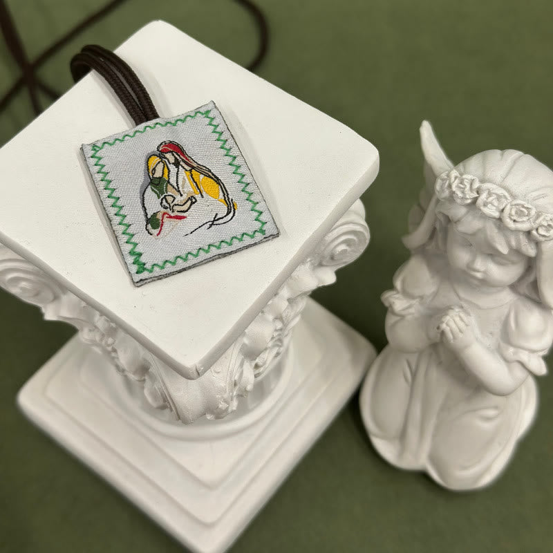 Atelier d'art chrétien Scapulaire de Jésus et de Notre-Dame : Tendre rappel de sa sollicitude - C - image 3