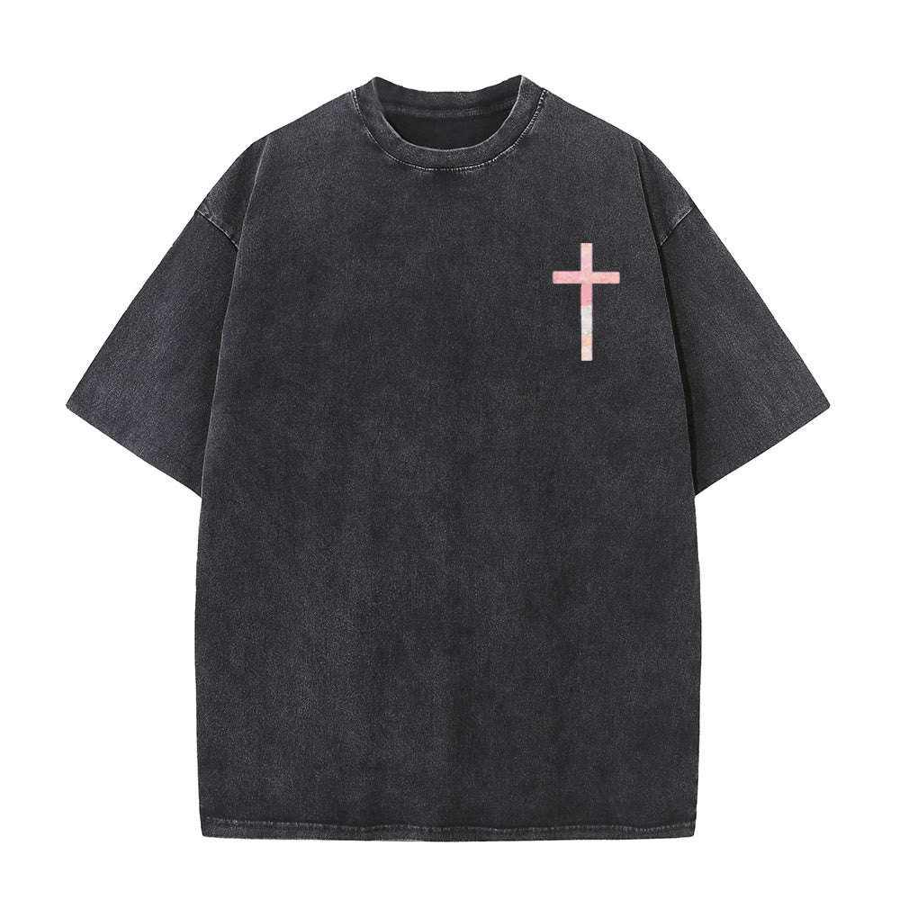 Christianartworkshop T-shirt chrétien unisexe lavé double face « Sa miséricorde est nouvelle » - image 1