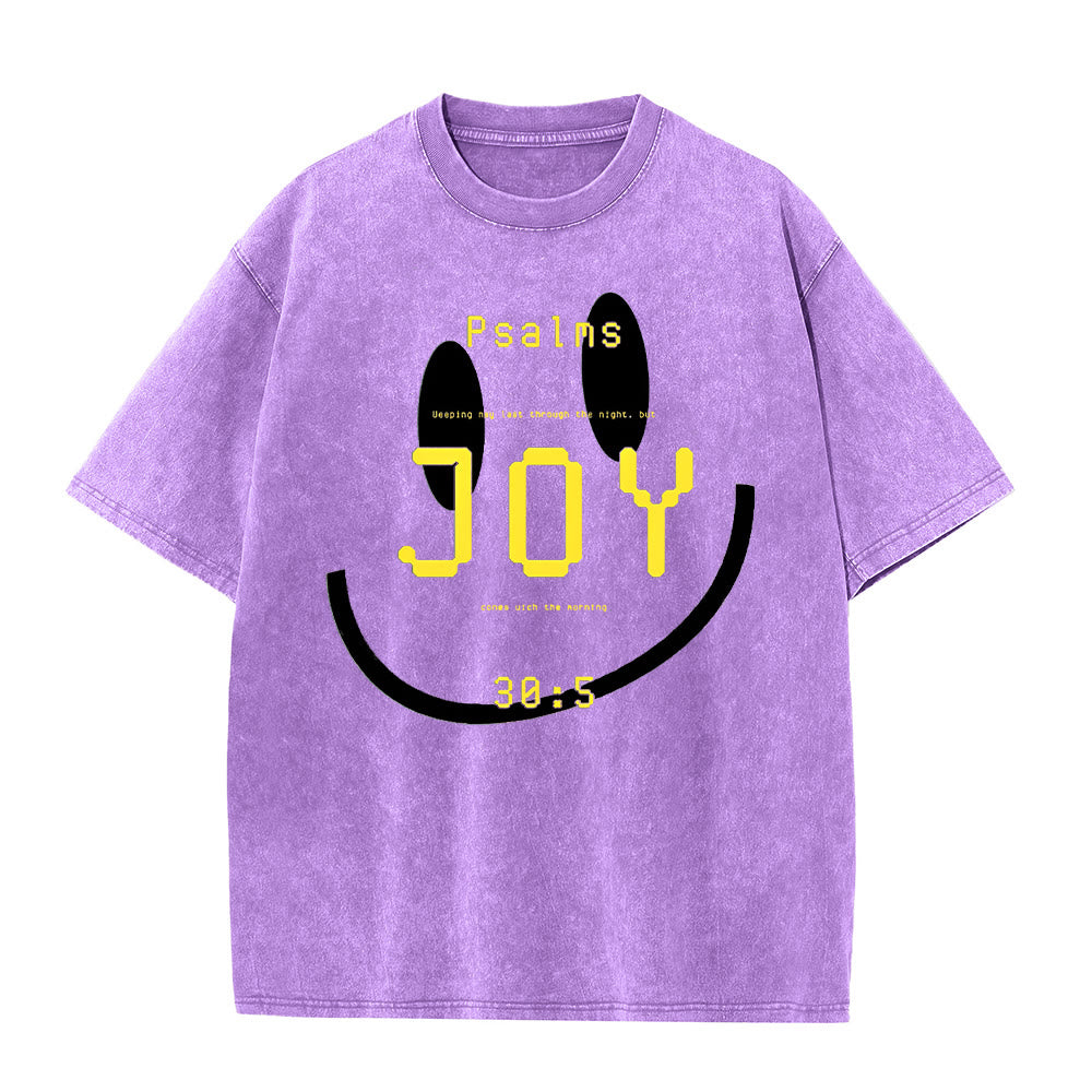 T-shirt unisexe délavé Christianartworkshop Joy Psaume 30:5 - Violet - 5XL - image 9