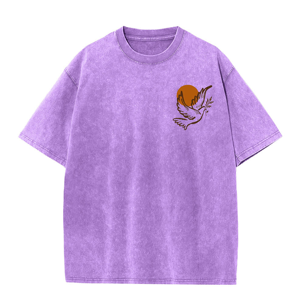 T-shirt unisexe délavé Christianartworkshop Esprit du Seigneur et Liberté - image 13