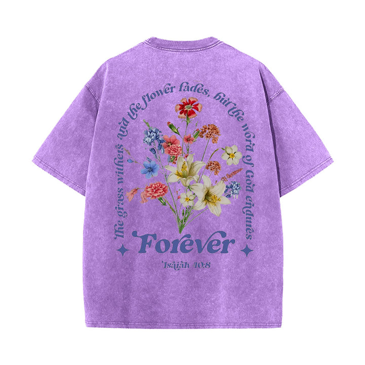 T-shirt unisexe délavé Christianartworkshop Parole éternelle de Dieu - Violet - 5XL - image 0