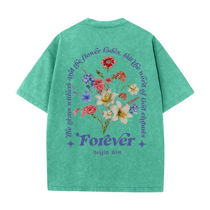 T-shirt unisexe délavé Christianartworkshop Parole éternelle de Dieu - Vert - 5XL - image 4