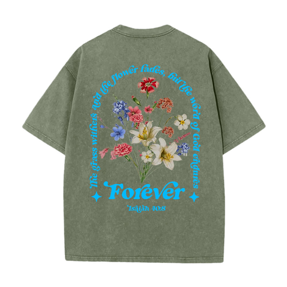 T-shirt unisexe délavé Christianartworkshop Parole éternelle de Dieu - Vert armée - 5XL - image 8