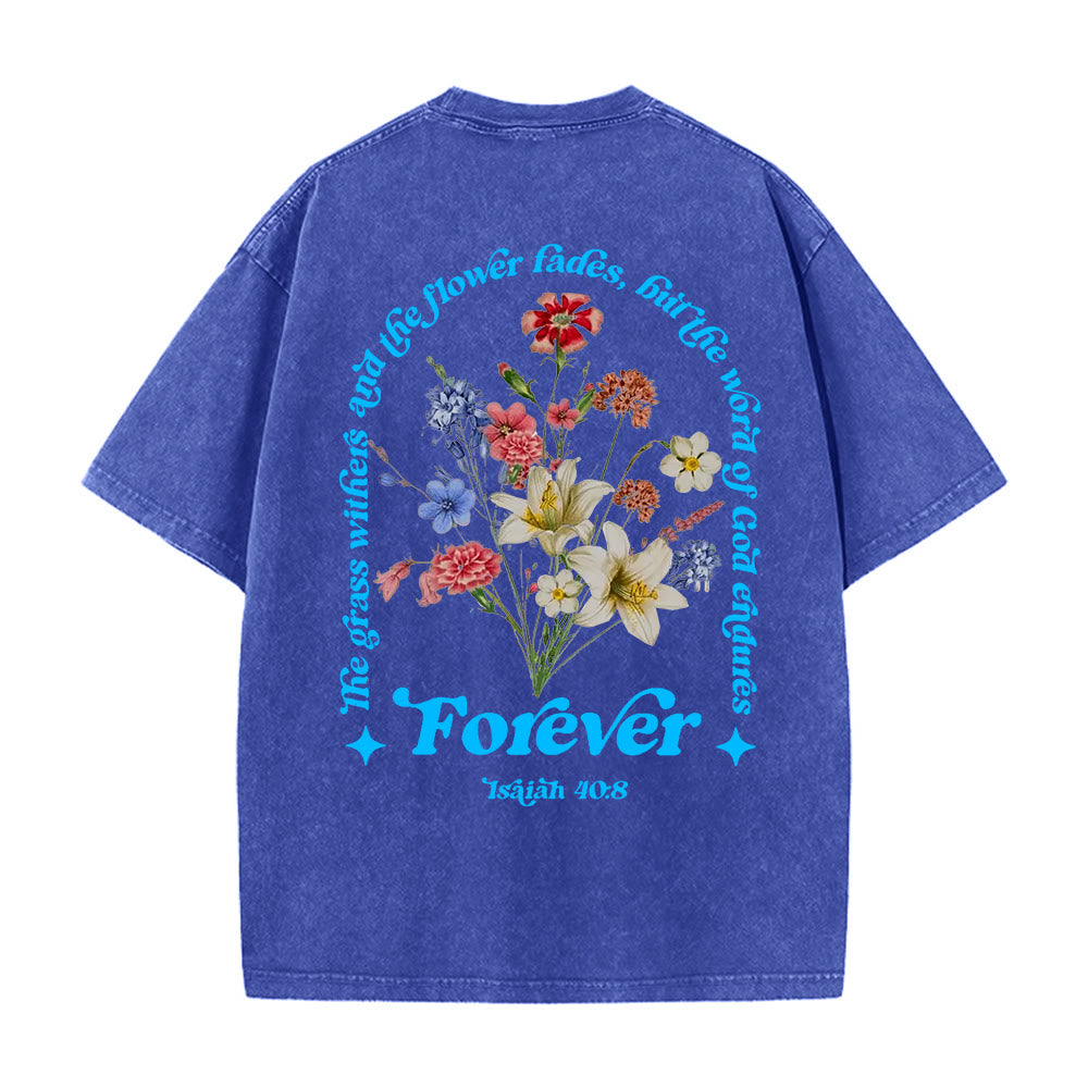 T-shirt unisexe délavé Christianartworkshop Parole éternelle de Dieu - Bleu - 5XL - image 14