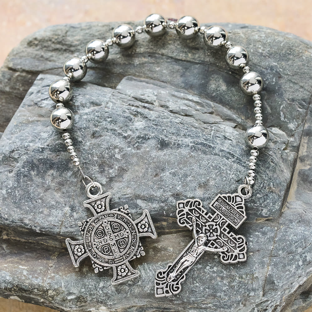 Christianartworkshop La série de chapelets de poche Four Protect Battle Beads en 4 finitions Guerrier - Argent - image 4