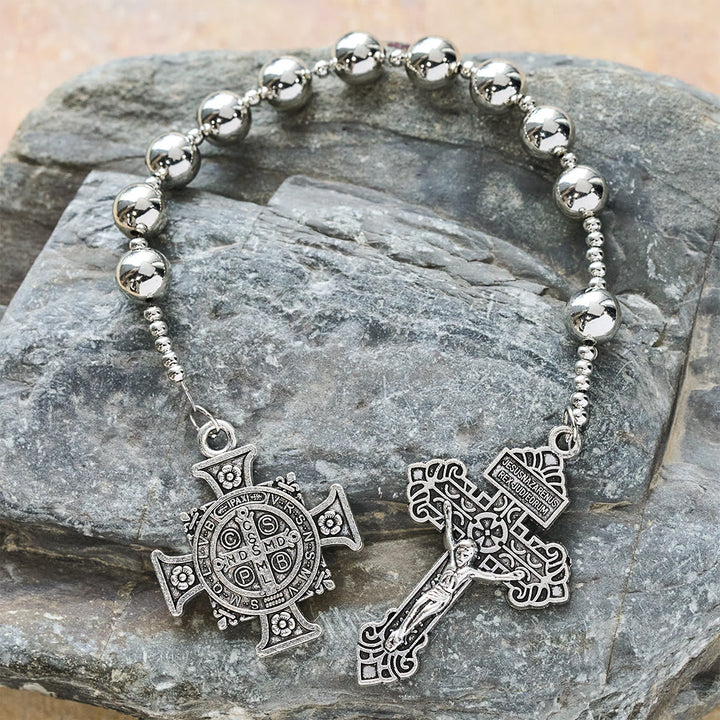 Christianartworkshop La série de chapelets de poche Four Protect Battle Beads en 4 finitions Guerrier - Argent - image 4